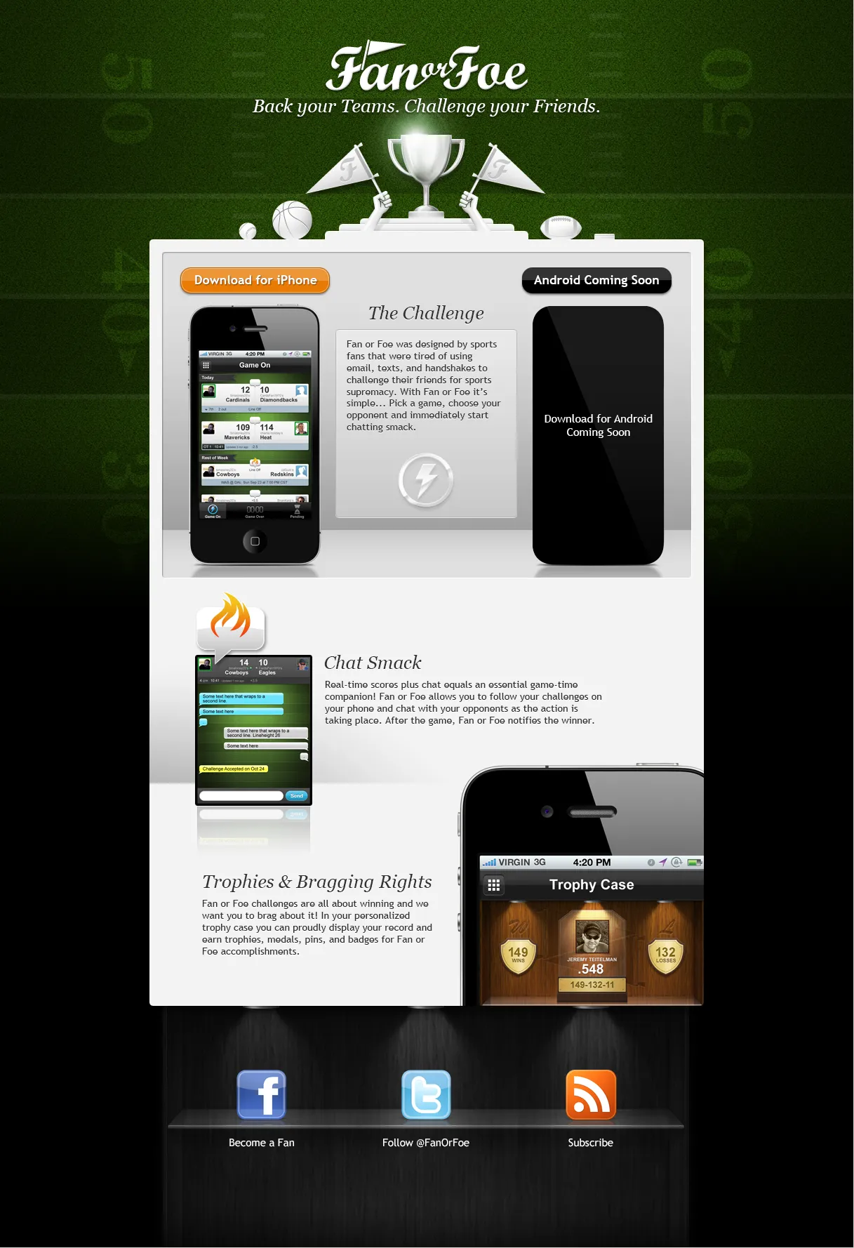Fan or Foe site and iPhone