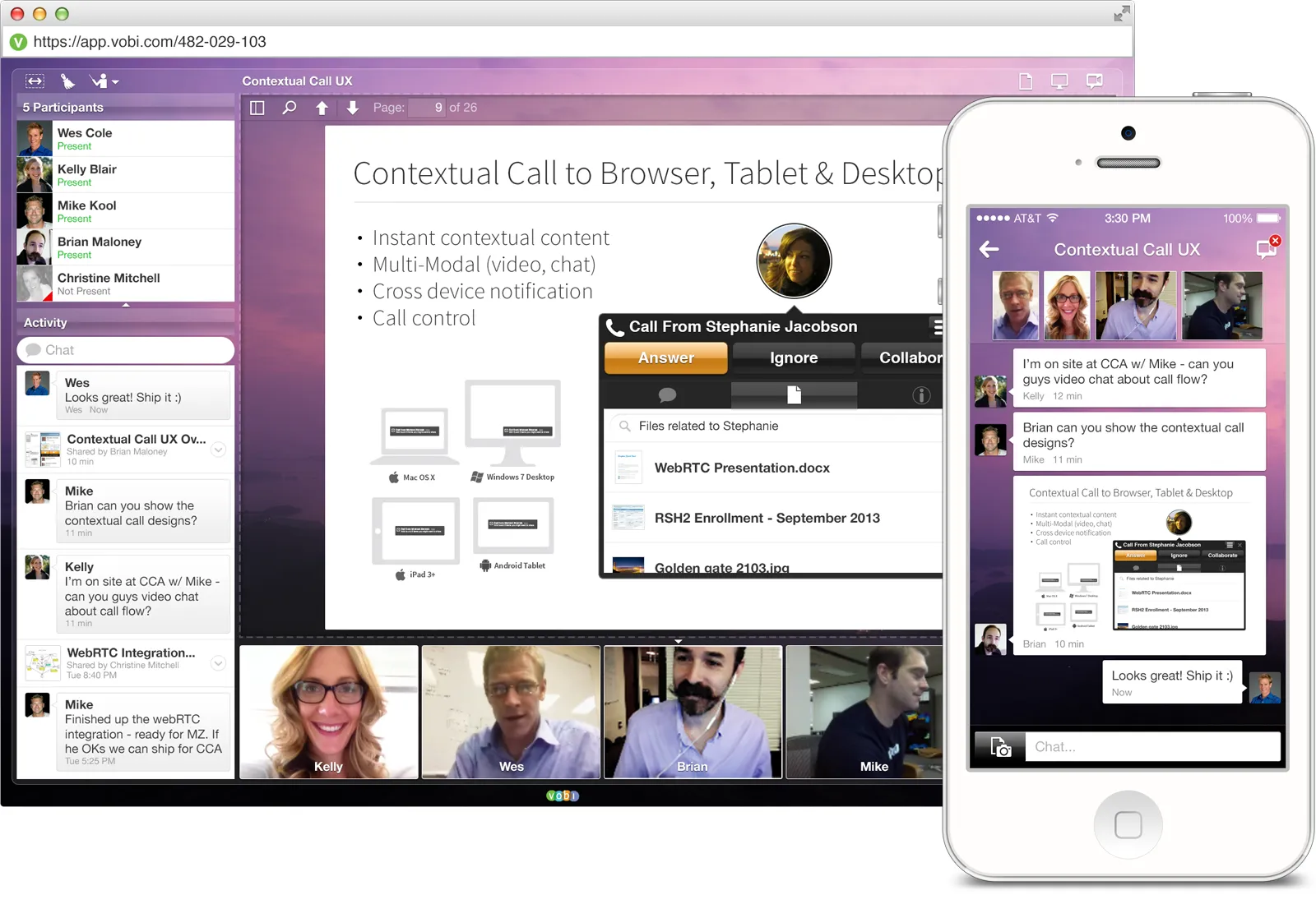 Vobi web and iPhone