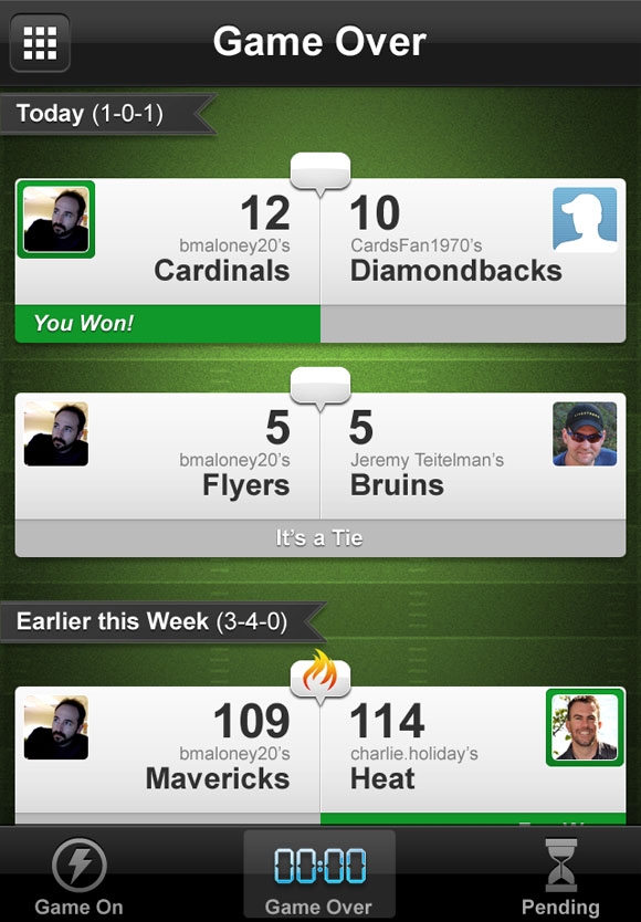 Fan or Foe iPhone App - Game Over