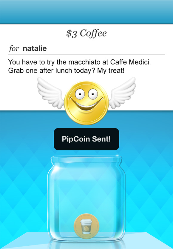 PipCoin iPhone App - PipCoin Sent
